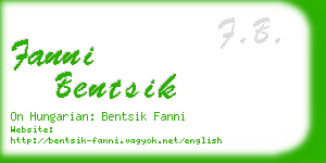 fanni bentsik business card